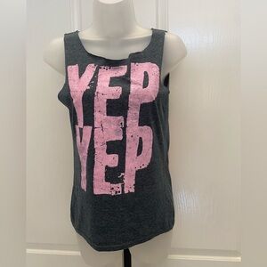 Dustin Lynch Gray w/Pink Tee cut into Tank Top Sz S